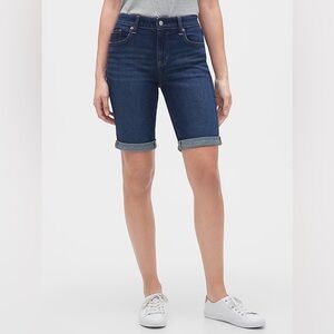 Gap Denim Midrise Bermuda Shorts in Dark Indigo 27